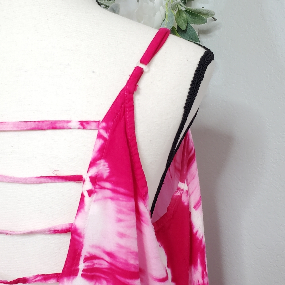 Riviera Sun Tie-Dye Maxi Dress Size 1X Beautiful Pink Fuchsia Flowy - Picture 6 of 10